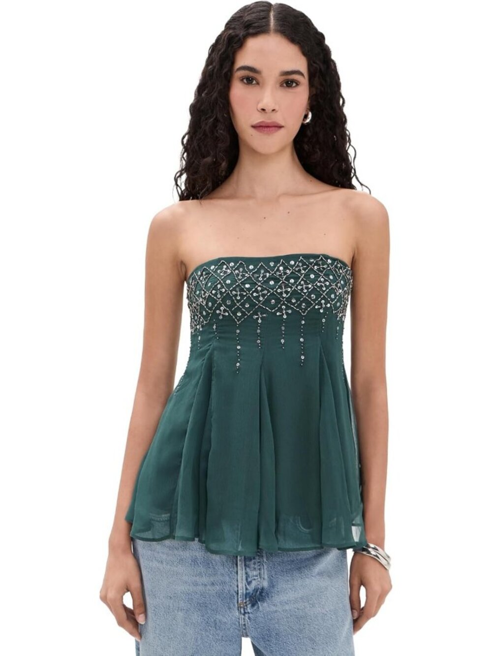 Embellished Tube Top for Women - Stylish Summer Fashion, Perfect for Festivals